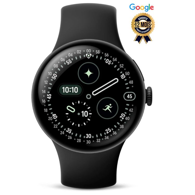 Montre connectée Google Pixel Watch 4 (41mm) - Écran Actua 360 AMOLED 1,4" - 32 Go / 2 Go RAM - Wear OS 6 avec Gemini AI - Suivi santé  - GPS précis - 40+ exercices sportifs - IP68 + 5 ATM (50m) - Autonomie 30h - Bluetooth + Wi-Fi + NFC - Garantie 6 Mois