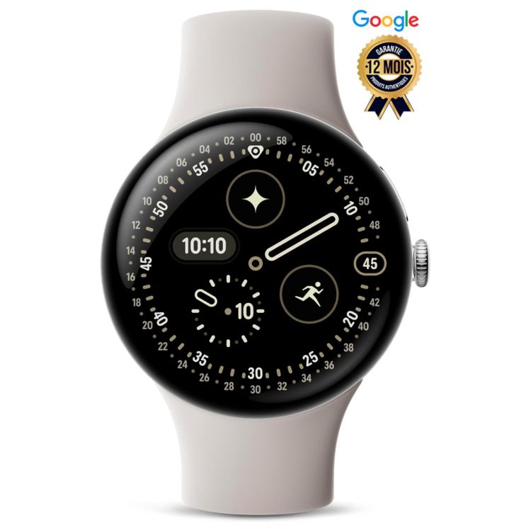 Montre connectée Google Pixel Watch 4 (45mm) - Écran Actua 360 AMOLED 1,4" - 32 Go / 2 Go RAM - Wear OS 6 avec Gemini AI - Suivi santé complet - GPS - 40+ exercices sportifs - IP68 + 5 ATM (50m) - Autonomie 40h - Bluetooth + Wi-Fi + NFC - Garantie 6 Mois
