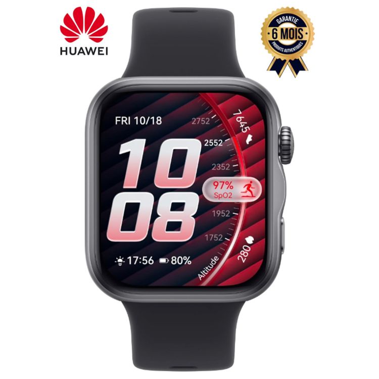 Montre connectée Huawei Watch Fit 5 - Ecran AMOLED 1.82" - Boîtier aluminium - Appels Bluetooth - ECG & SpO2 - 100+ modes sportifs - 5 ATM + IP68 étanche - Autonomie 10 jours - Charge rapide - Garantie 6 Mois