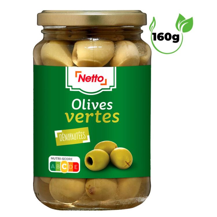 Olives Vertes Dénoyautées Netto - (bocal) 160g