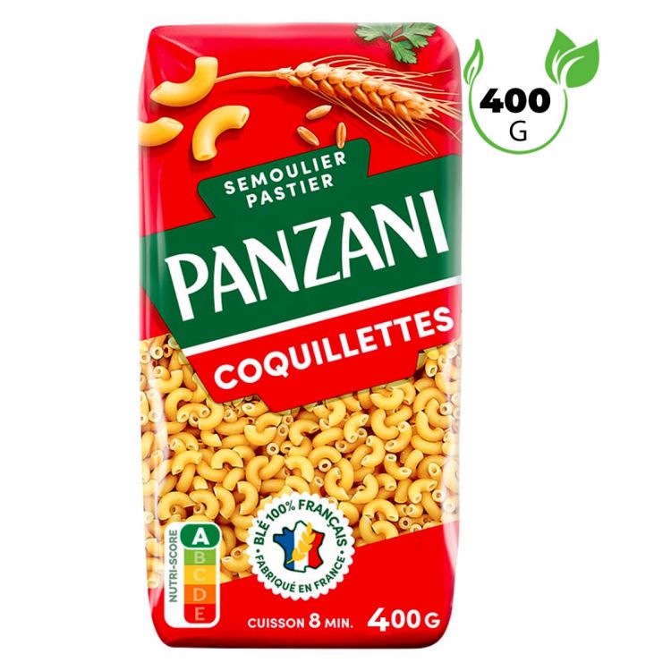 Pâtes Macaroni - Panzani - Coquillettes - Blé dur de qualité - Cuisson rapide - Sachet 400 g