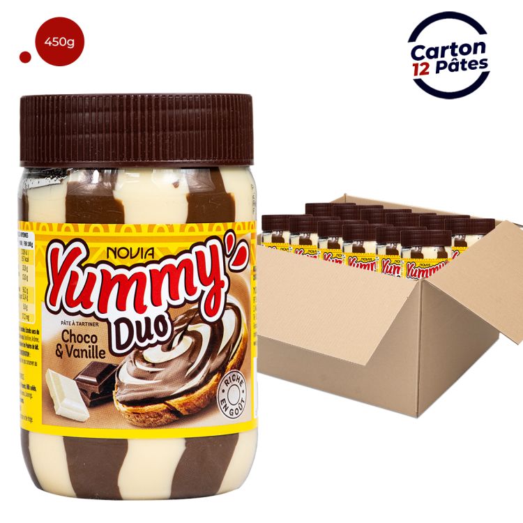 Pâtes à tartiner en Pot - Yummy Duo Chocolat et Vanille au prix Cameroun