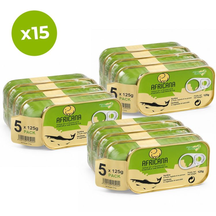 Pack de 15 sardines Pimentées Africana (125 g)