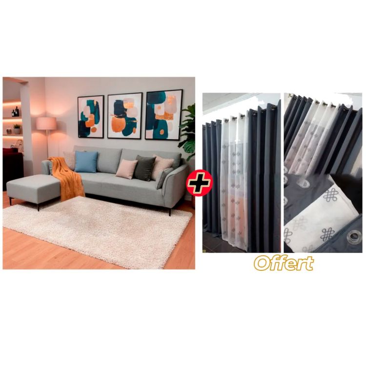Pack Salon d'angle 4 places Mila au prix Cameroun