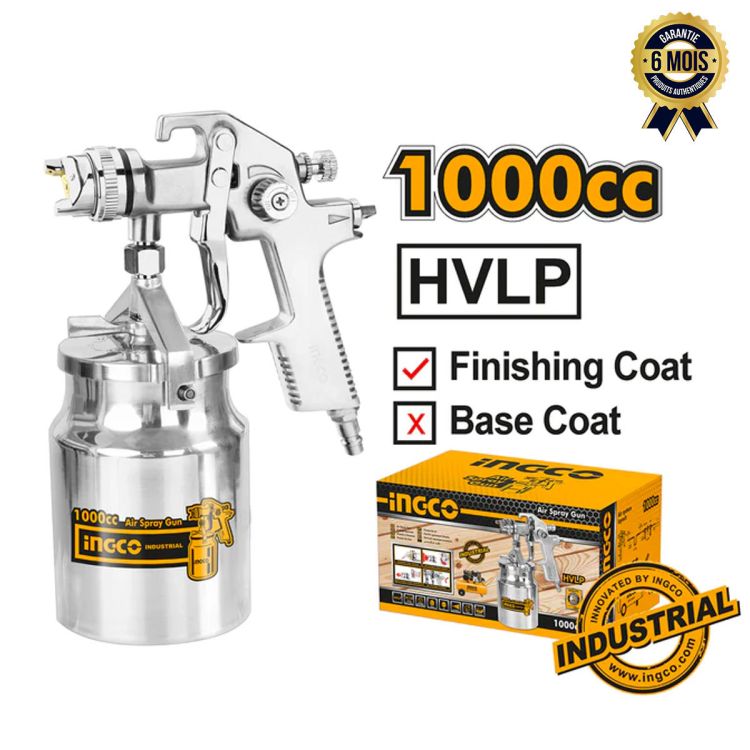 Pistolet à Peinture HVLP 1000CC /ALUM.CANS - INGCO ASG2101 | Glotelho Cameroun