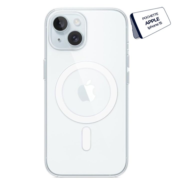 Pochette originale transparente Apple magsafe ( Clear case magsafe) pour Iphone 15  
