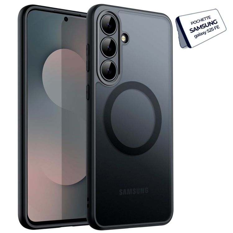Pochette Transparente Magsafe JeTech pour Samsung Galaxy S25 FE – Protection anti-chocs et charge sans fil - Plusieurs couleurs