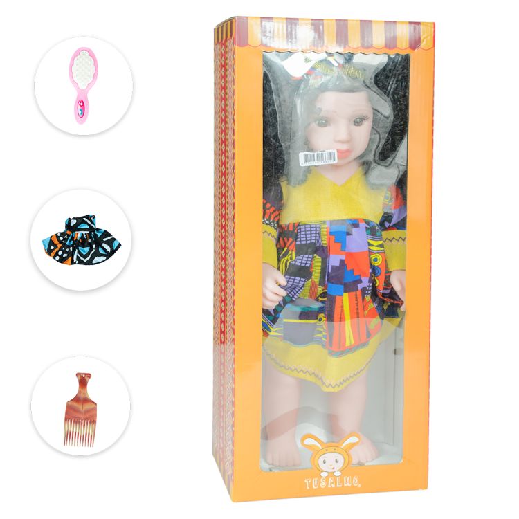 White Abena doll with comb and large clothes - price Cameroon