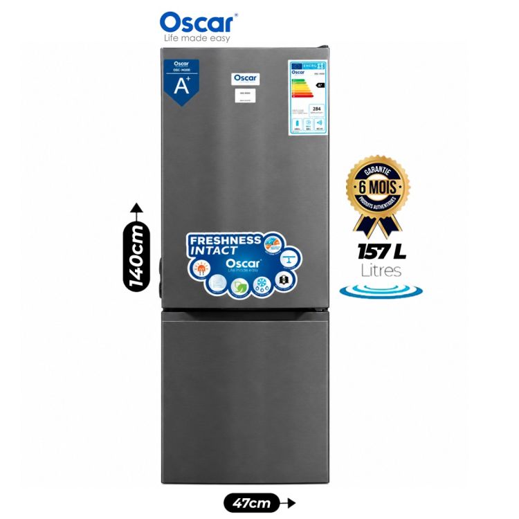 Réfrigérateur OSCAR OSC-M200 – 157 L, gris foncé, garantie 6 mois, prix Cameroun. 