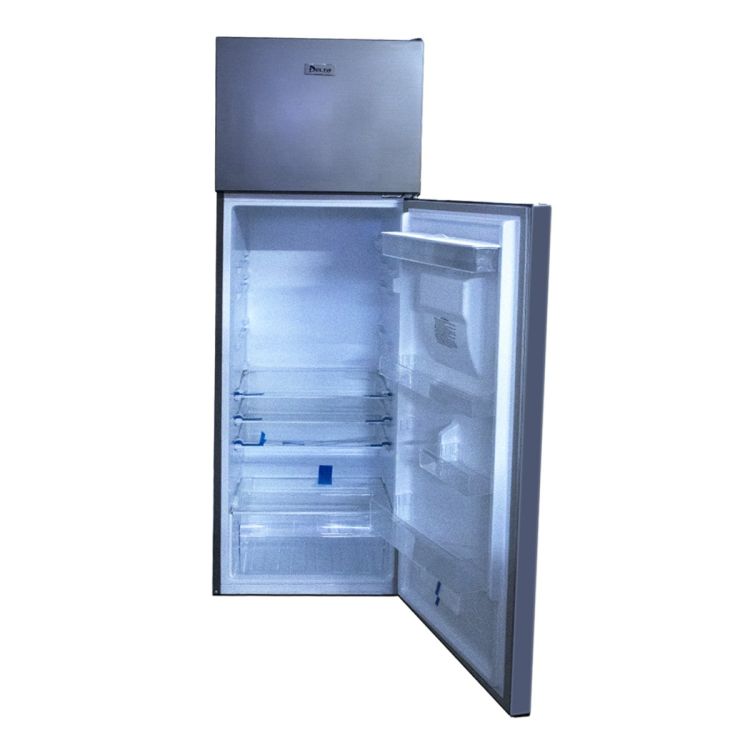 Réfrigérateur Double Porte DELTA 261 Litres avec distributeur d'eau, gris, vendu sur Glotelho.