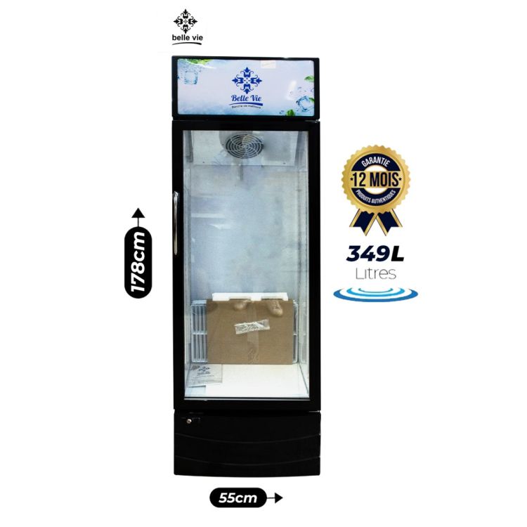 Réfrigérateur Vitrine BELLE VIE BVGD-349 - 1 Porte Vitrée - 349 L, ventilé, garantie 12 mois, prix Cameroun. 