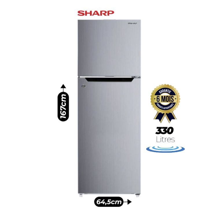 Réfrigerateur double battant - Sharp - SJ-HM440-HS2 - No frost - A+ - 330L - Gris - 06 Mois |Glotelho. Cameroun