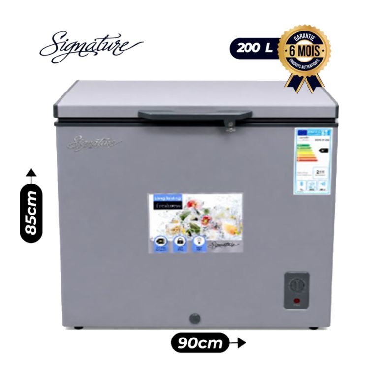 Congélateur Coffre SIGNATURE SGA-CF-200 – 200 Litres, noir, garantie 6 mois, prix Cameroun. 