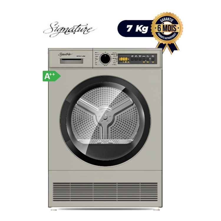 Heat pump tumble dryer - SIGNATURE - 7 kg - A++ - Dark Silver - price Cameroon