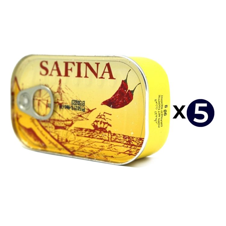 Pack de 5 sardines  pimenté  - Safina  - 125G  - (Prix en fcfa) | Glotelho Cameroun