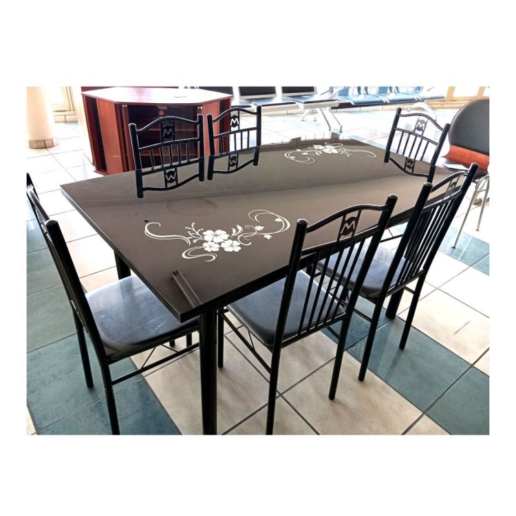 6-seater glass dining room - réf 6022 CHS - 791-14-57 - Black - price Cameroon