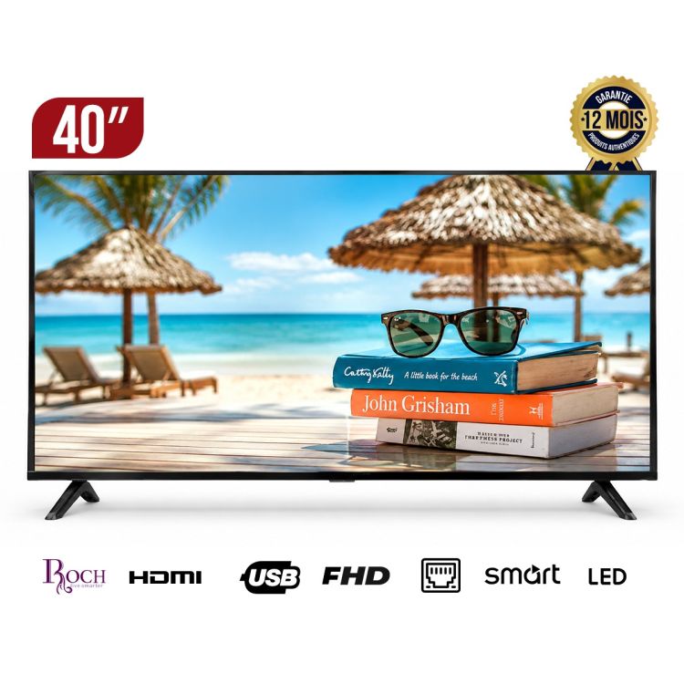 Smart TV ROCH 40 Pouces Full HD Android - RH-LE40DSA-B - Wi-Fi, Netflix, HDMI/USB, Tuner DVB-T2/S2 - Garantie 6 Mois