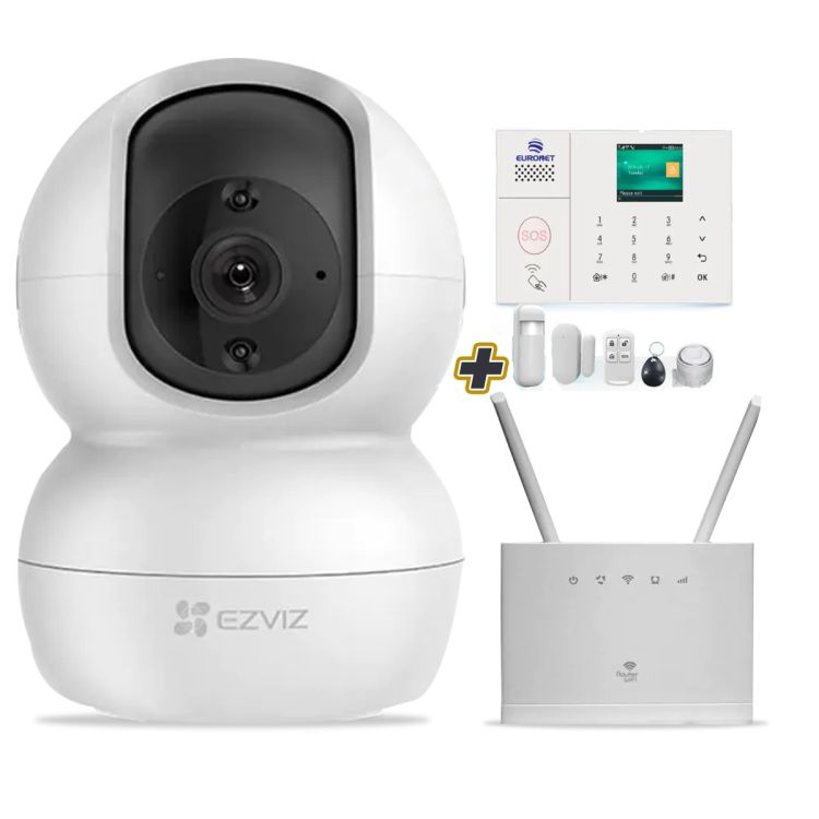 Smart Home WiFi - Système d'alarme et de surveillance interieure - Caméra Ezviz TY2 + Kit Euronet + Toplink Pro2 - Prix en fcfa | Glotelho Cameroun