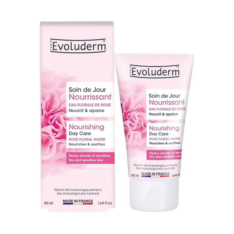Soin de jour nourrissant - Crème visage Evoluderm – peau sèche et sensible - 50 ml