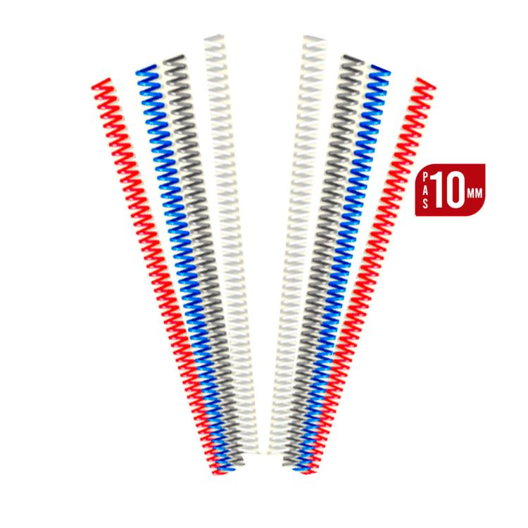 Spirales métalliques Coil 6 mm - 49 boucles - Pas 10 mm - Paquet de 100 spirales