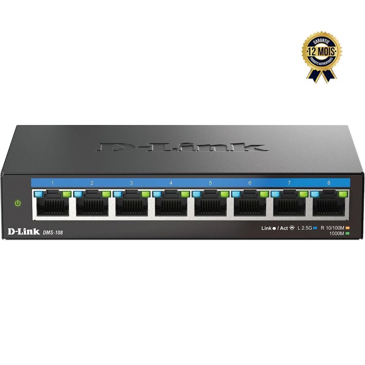 Switch D-Link DMS-108 – Multi-Gigabit Ingérable – 8 Ports