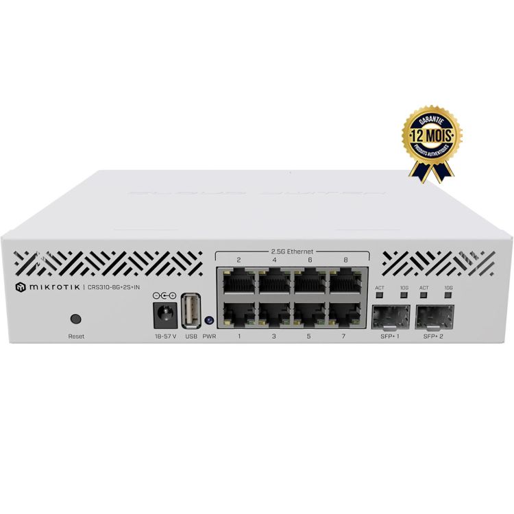 Switch MikroTik CRS310-8G+2S+IN – 8 Ports Ethernet