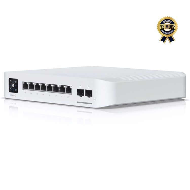 Switch Ubiquiti USW-Pro-8-PoE – Couche 3 Gérable – 8 Ports Gigabit (6 PoE+ + 2 PoE++) – 2 SFP+ 10G – Budget PoE 120W – Garantie 12 mois