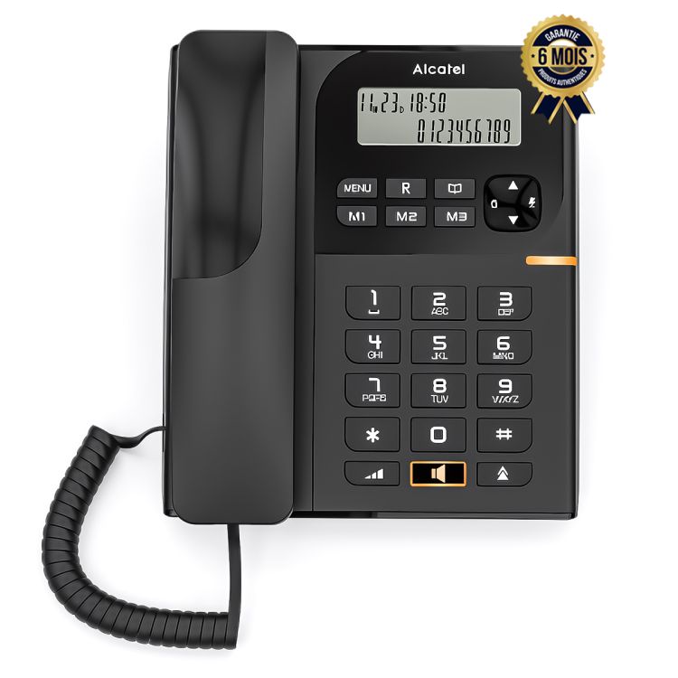 Téléphone Fixe Filaire Numérique - Alcatel T-58 - Avec écran et Fonction Mains-libres - 6 Mois