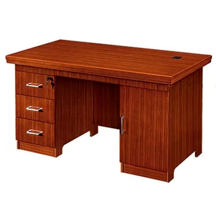 Table de Bureau en Bois 1,4m avec Tiroirs  – ES251007 – Marron