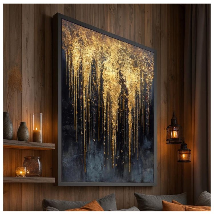 Tableau Décoratif – Goutte, peinture texturée – Toile Effet 3D