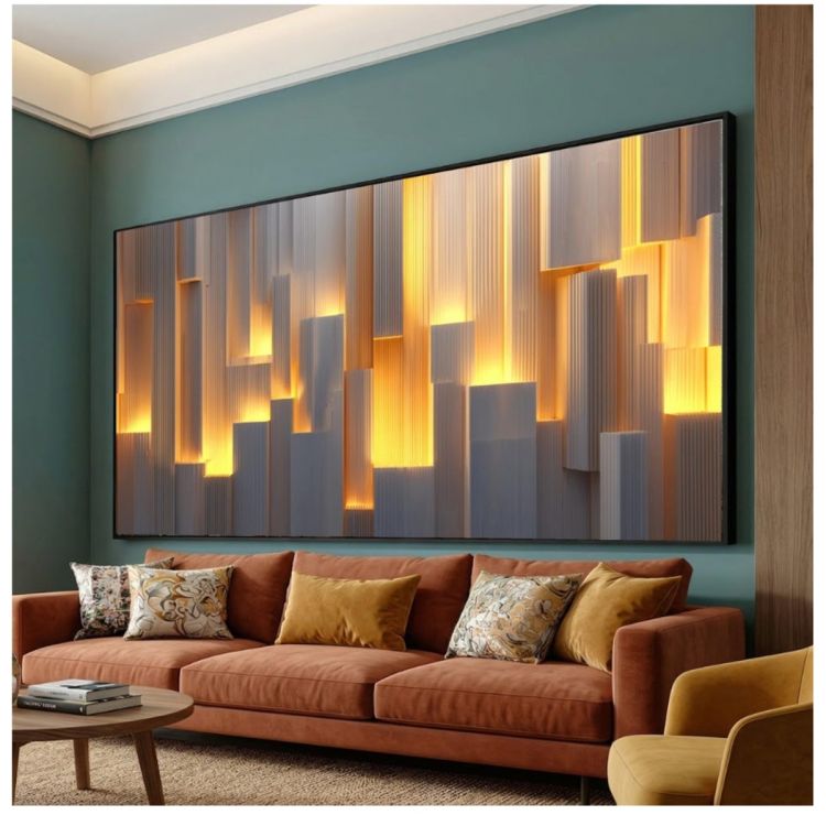 Tableau Décoratif – Lumineux géométrique moderne – Toile Effet 3D