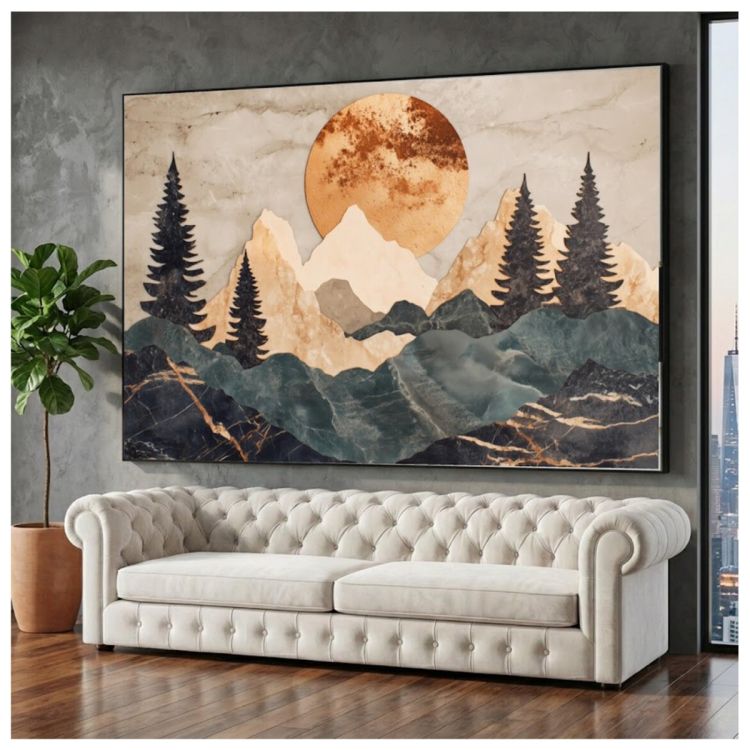 Tableau Décoratif – Montagne de marbre – Toile Effet 3D