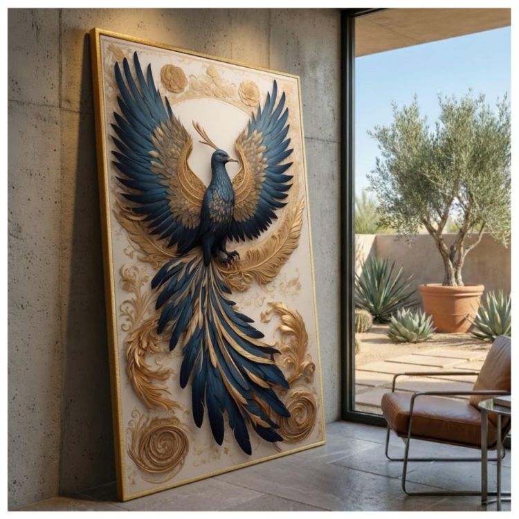 Tableau Décoratif – Oiseau Phénix – Toile Effet 3D