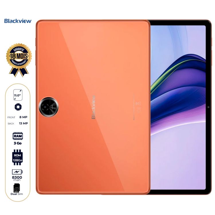 Tablette Blackview - Zeno 5 - 128Go ROM - 3Go RAM, orange
