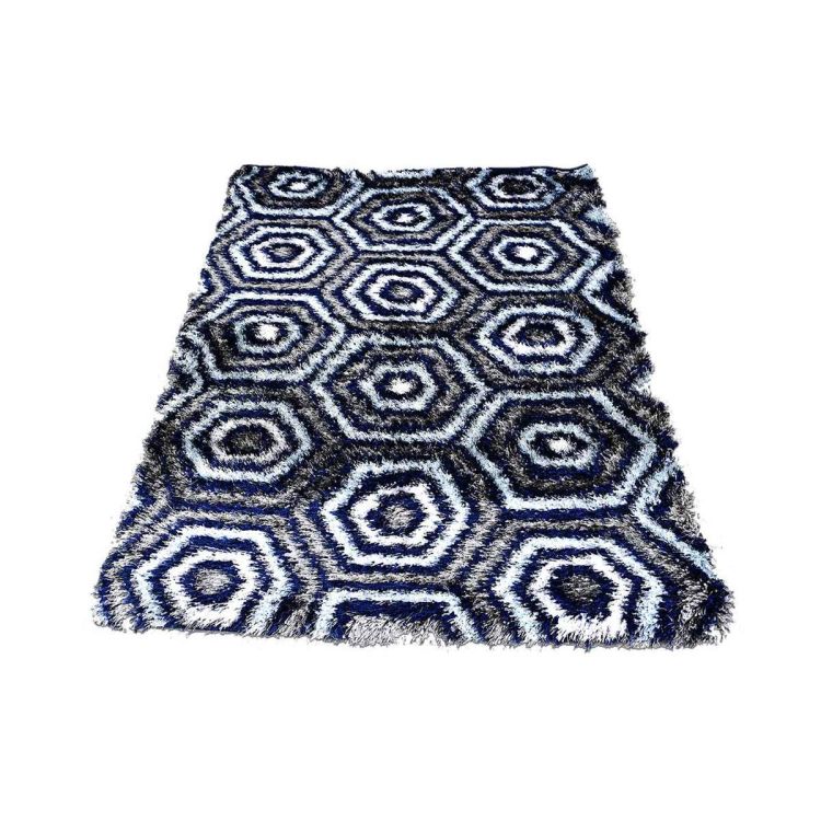 Tapis - Turkey shaggy - En Coton - Bleu Noir| Glotelho Cameroun
