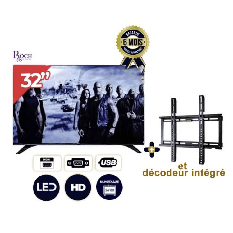 tv roch 32'' led - RH-LE32ES - HD + TV support and integrated decoder (price in fcfa ) | Glotelho Cameroon