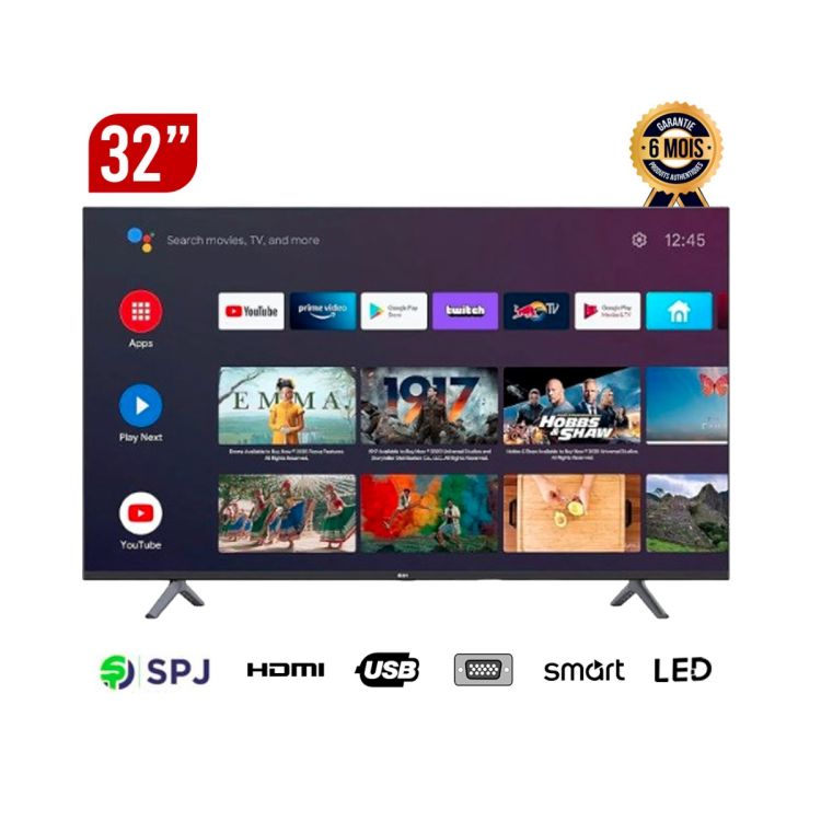 TV SPJ - 32 pouces - LED - Spj série 2200 - hds32bl2200V - HD Android | Glotelho Cameroun
