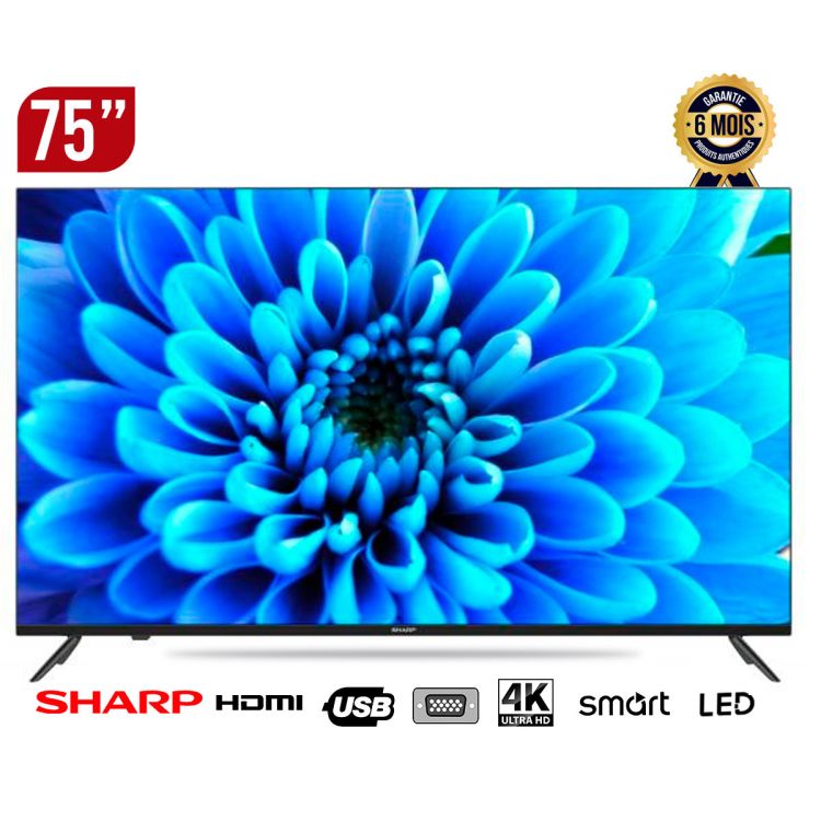 TV SMART SHARP - 75 pouces - LED 4K Full HD en vente sur Glotelho Cameroun