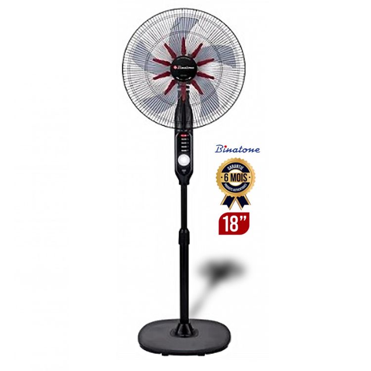 Ventilateur Rechargeable - Binatone 18 pouce RCF-1855 - Noir| Glotelho Cameroun