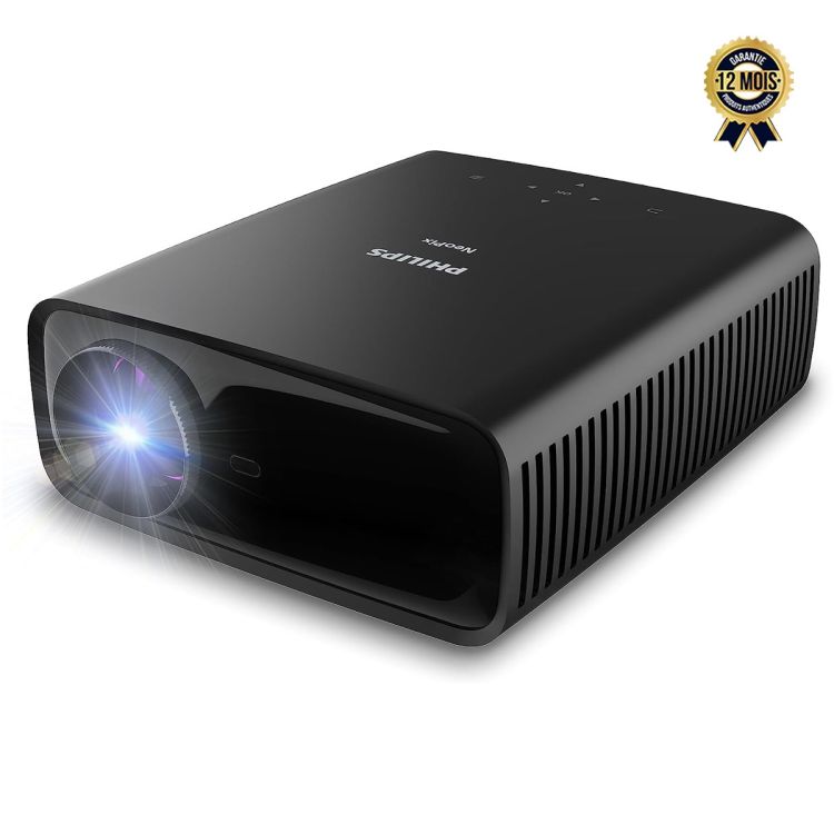 Vidéoprojecteur Home Cinema - Philips NeoPix 330 – Full HD 1080p – Luminosité 250 ANSI lumens – Écran jusqu’à 80" – Corrections trapézoïdale et 4 coins – Audio 2.1 intégré – HDMI/USB – LED 30 000 h – Couleur noire – Garantie 12 mois