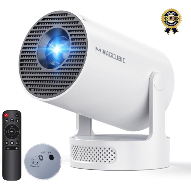 Vidéoprojecteur Portable - Magcubic HY300 Pro – Android 14 – Wi‑Fi 6 & Bluetooth – Résolution native 720p HD – Décodage 4K – 200 ANSI lumens – Support rotatif 180° – HDMI/USB – Haut‑parleur 5W & Télécommande  – Garantie 6 mois