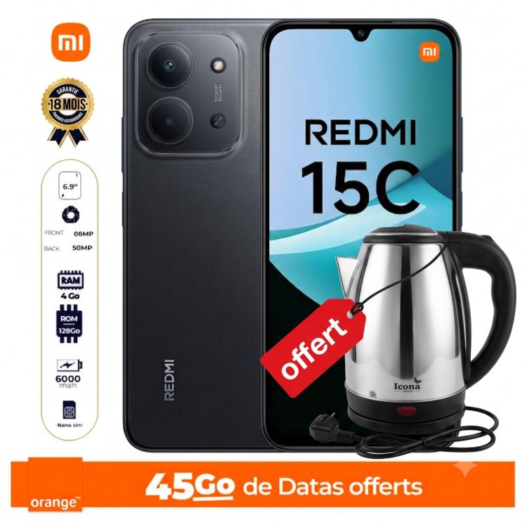 Xiaomi Redmi 15C – 128 Go + Bouillore