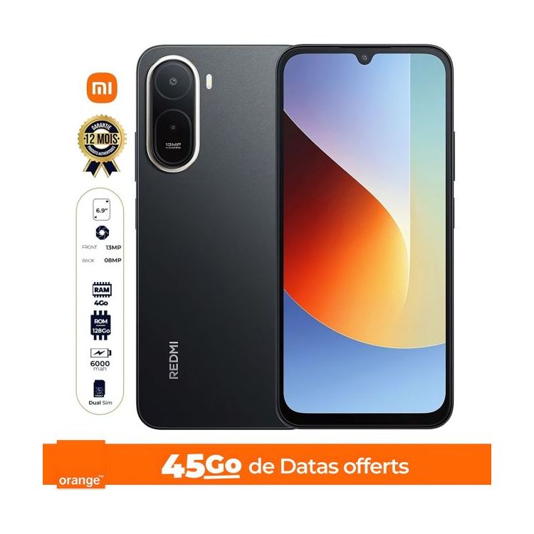 Xiaomi Redmi A7 Pro - 128 Go - 4Go RAM - 6.9" - 2 Nano SIM - 13 MP/8 MP - 6000mAh - Garantie 18 mois + 45GB de data Offert + Bouilloire Électrique - 2 Litres - ICONA 