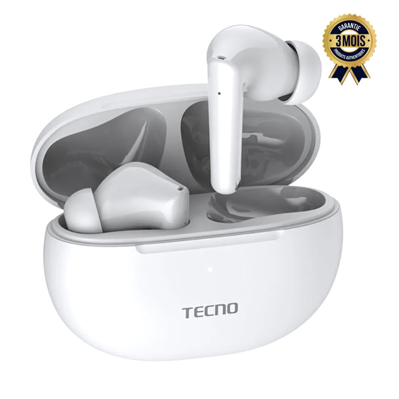 Écouteur sans fil - TECNO Buds 3 - BD03 - Bluetooth V5.3 - IPX5 - Jusqu'à 35 heures de lecture - Port Type-C - Garantie 6 mois