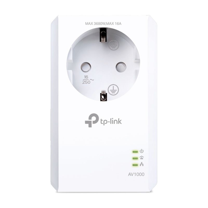 Adaptateur CPL Gigabit - TP-Link - TL-PA7017P - AV1000 - 1 Port Ethernet Gigabit - Prise Intégrée 16 A - HomePlug AV2 - Garantie 6 Mois