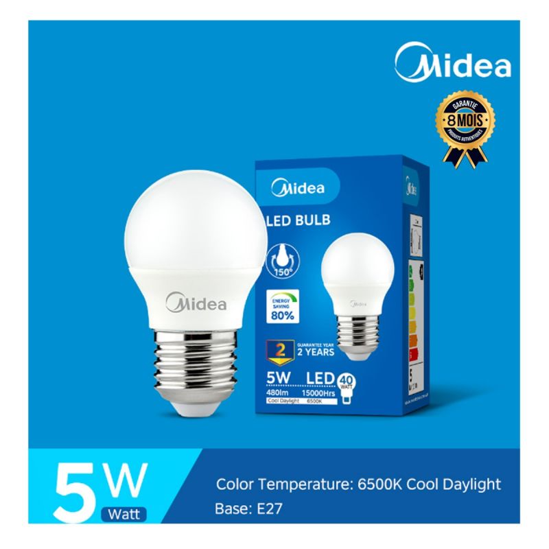 Ampoule LED 5W Midea Série A-E27 - 6500K
