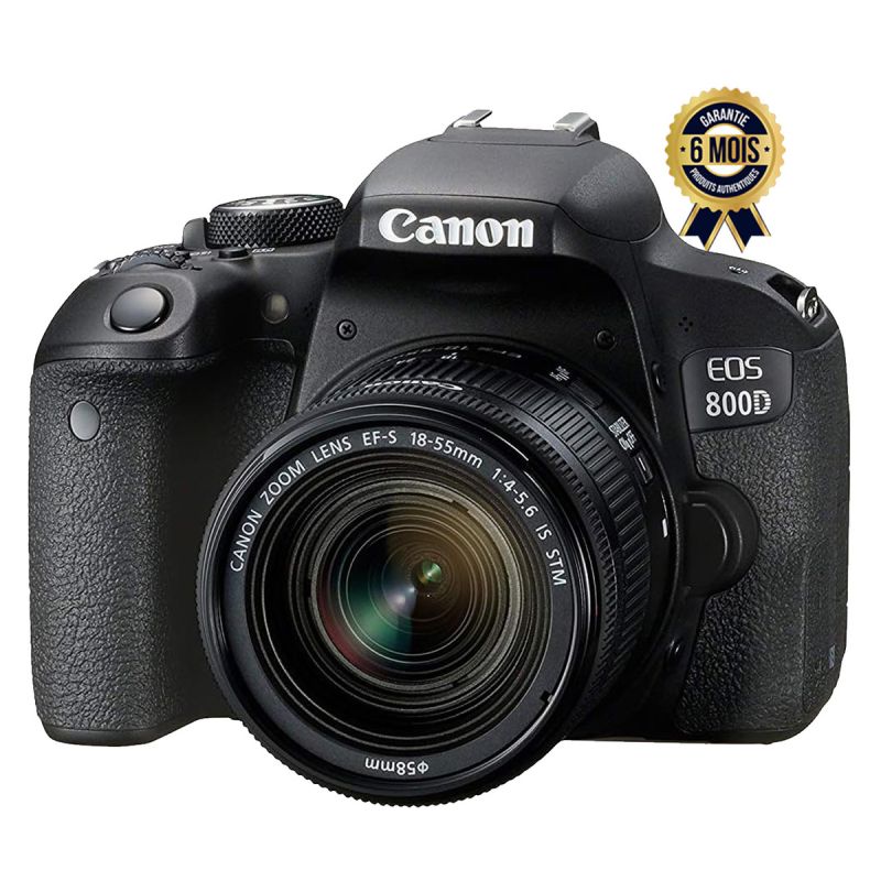 Appareil Photo prix en fcfa - Canon EOS 800D - Avec objectif EF-S 18-55 mm - Reflex Numérique 24,2 MP - Ecran tactile orientable - Vidéo FHD 60P - Wfi/NFC - BT| Glotelho Cameroun