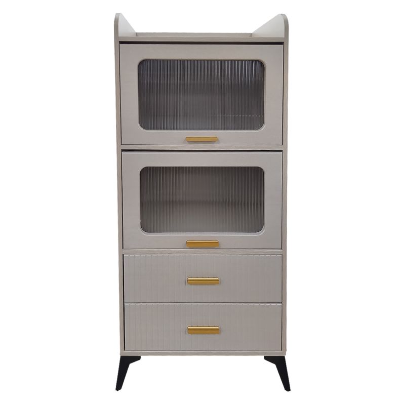 Armoire de rangement – HB03024  – Finition PVC/Mélamine – 1,3 mètre – Noyer lavé/Chêne blanc – Panneau de particules – Livrée démontée