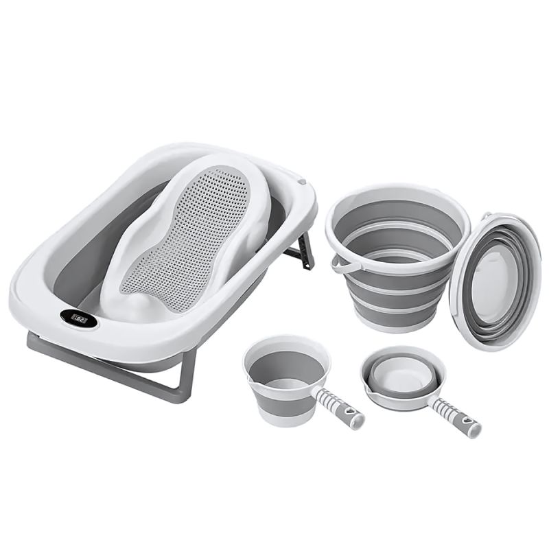 Baignoire Pliable 5 en 1 pour Bébé – Petit Modèle Compact et Multifonction – Tenbabe