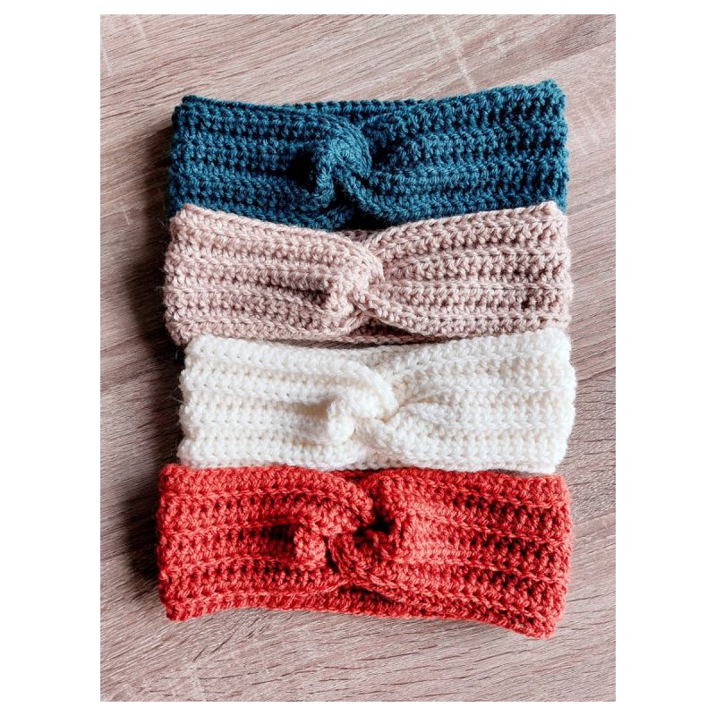 Bandeau Bohème Torsadé Fil Acrylique Stretch – Enfants et Adultes Personnalisable